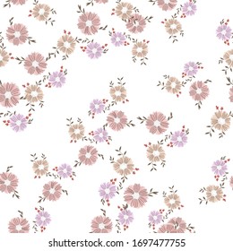 Seamless pattern with abstract flowers. Creative color floral surface design.