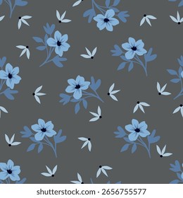 Seamless pattern with abstract flowers. Creative floral surface design. Vector background