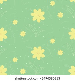 Patrón sin costuras con flores abstractas. Fondo floral lindo con la planta dibujada a mano . Fábrica textil.