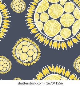 A seamless pattern with abstract flowers for decoration and design