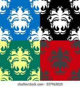 Seamless pattern with abstract flowers. different colors.