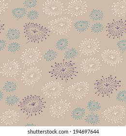 Seamless pattern with abstract flowers. Endless pastel background. Template for design and decoration.