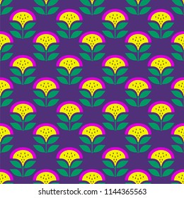 Seamless pattern with abstract flowers. Floral background.