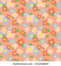 seamless pattern of abstract flowers, great for wrapping, textile, wallpaper, greeting cards - vector illustration