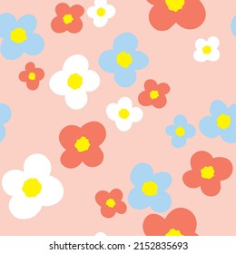 seamless pattern of abstract flowers, great for wrapping, textile, wallpaper, greeting cards - vector illustration
