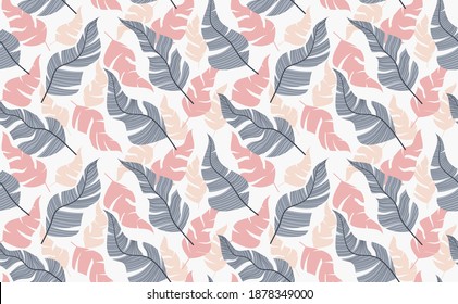 Nahtlose Muster mit abstrakten Blumen und verlassen. Kreatives Blumendesign. Vektorhintergrund
