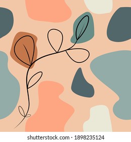 Patrón sin foco con flores abstractas y salida
