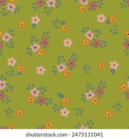 Seamless pattern with abstract flowers and leopard animal print. Creative texture for fabric, wrapping, textile, wallpaper, apparel. Vector illustration background