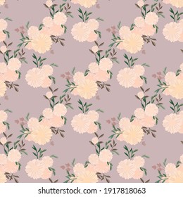 Seamless pattern with abstract flowers on darck Vector background. Creative color floral surface design.
