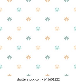 Seamless Pattern of  Abstract Flowers on White Background