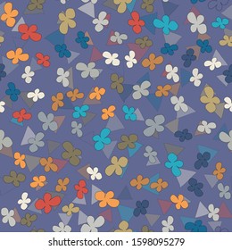 Seamless pattern with abstract flowers. The ornament. Abstract texture designs can be used for backgrounds, motifs, textile, wallpapers, fabrics, gift wrapping, templates. Vector.