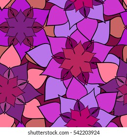 Seamless pattern with abstract flowers, pastel colors. Floral texture. Vector.