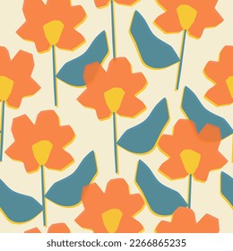 Seamless pattern. Abstract flowers. Perfect for wall wallpaper, gift paper, pattern fills, web page background, greeting cards.