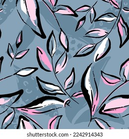 Seamless pattern with abstract flowers print. Creative texture for fabric, wrapping, textile, wallpaper, apparel. Vector illustration background