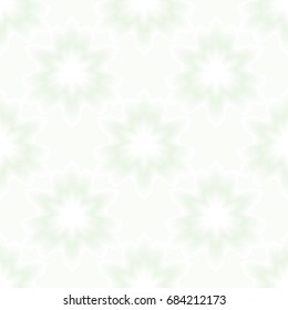 Seamless pattern. Abstract flowers. Smooth color transitions. Pale green and white.