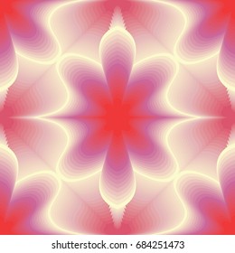Seamless pattern. Abstract flowers. Smooth color transitions. Red, purple and yellow tones.
