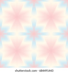 Seamless pattern. Abstract flowers. Smooth color transitions. Pink, blue and yellow tones.