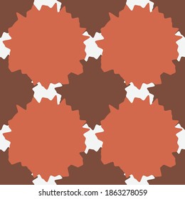 Seamless pattern with abstract flowers, spots, blobs. Creative camouflage, kaleidoscope, stained glass of natural colors.