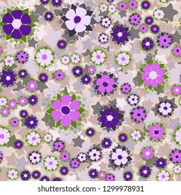 Seamless pattern. Abstract flowers. Spring paints.
The background consists of five-pointed stars. Editable.