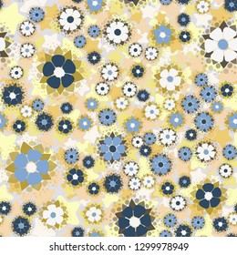 Seamless pattern. Abstract flowers. Spring paints.
The background consists of five-pointed stars. Editable.