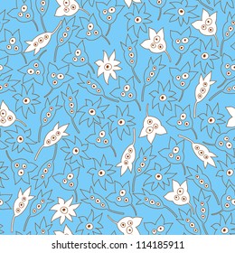 Seamless pattern with abstract flowers. Vector illustration