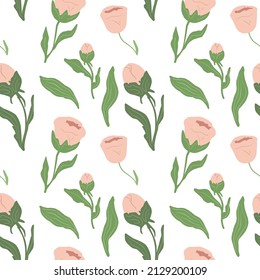 Seamless pattern with abstract flowers. Vector illustration.