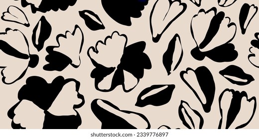 Seamless pattern abstract flowers vector
