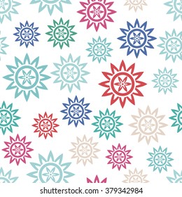 Seamless pattern with abstract flowers. Vector illustration.
