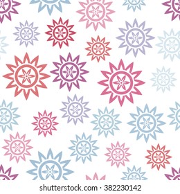 Seamless pattern with abstract flowers. Vector illustration.