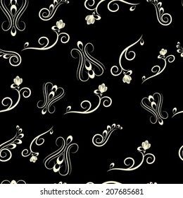 Seamless pattern with abstract flowers.Vector backdrop