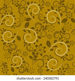 Seamless pattern with abstract flowers.Vector backdrop