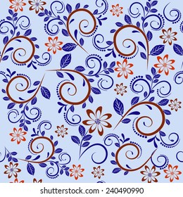 Seamless pattern with abstract flowers.Vector backdrop
