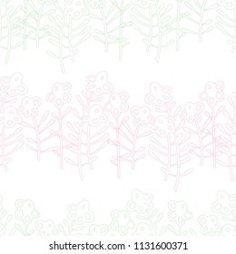 Seamless pattern with abstract flowers.Vector design with ornamental plants, can be used for textiles, wallpaper, children s clothing, wrapping paper.