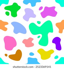 Seamless pattern with abstract fluid organic shapes