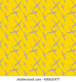 Seamless pattern with abstract flying birds silhouettes