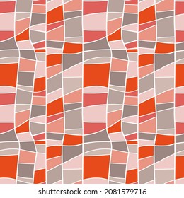 Seamless pattern with abstract forms and lines. Colorful vector design for print and web. 