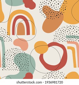Seamless pattern with abstract forms ornament