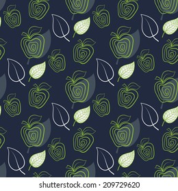 Seamless pattern with abstract fresh apple