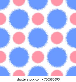 Seamless pattern with abstract furry circle. Vector illustration for design textile, wrapping paper and other