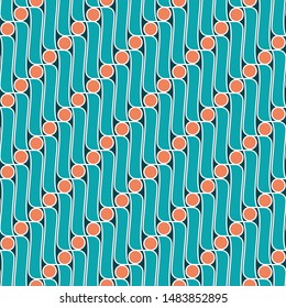 Seamless pattern with abstract geomatric, traditional style, vintage decoration illustration, Indonesian batik motif