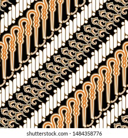 Seamless pattern with abstract geomatric, traditional style, vintage decoration illustration, Indonesian batik motif