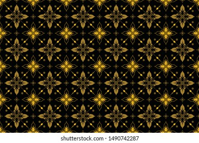 Seamless pattern with abstract geomatric, traditional style, vintage decoration illustration, Indonesian batik motif