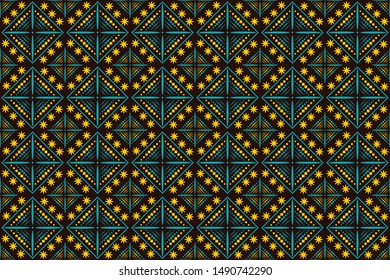 Seamless pattern with abstract geomatric, traditional style, vintage decoration illustration, Indonesian batik motif