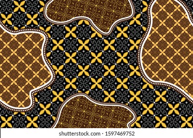 Seamless pattern with abstract geomatric, traditional style, vintage decoration illustration, Indonesian batik motif