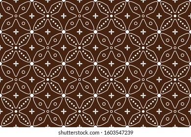 Seamless pattern with abstract geomatric, traditional style, vintage decoration illustration, Indonesian batik motif