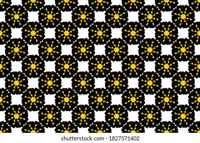 Seamless pattern with abstract geomatric, traditional style, vintage decoration illustration, Indonesian batik motif