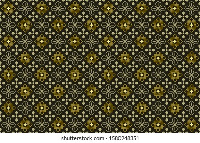 Seamless pattern with abstract geomatric vector, indonesian batik motif