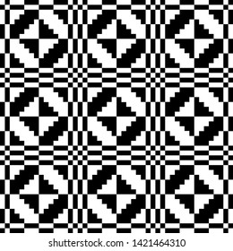 Seamless pattern. Abstract geometric background. Black and white design. Graphic texture.