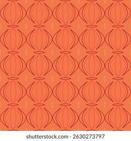 seamless pattern abstract geometric background retro ogee 70s mid-century modern orange graphic design print for fabric surface textures wrapping paper vector illustration