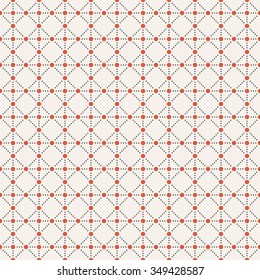 Seamless pattern. Abstract geometric background. Simple stylish texture with small dots. Regularly repeating dotted ornament with rhombuses and triangles. Vector element of graphic design